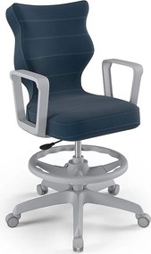 Młodzieżowe krzesło biurkowe Norm Grey rozmiar 6 (159-188 cm) z podnóżkiem