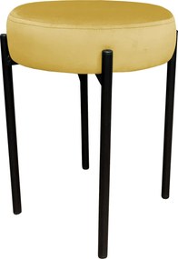Taboret DIOR stelaż metalowy tkanina Welur : Kolor Stelaża - Czarny , Kolor tkaniny - VELVET - MG15, Typ tkaniny - Velvet