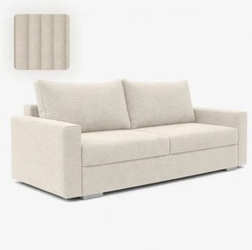 Sofa z Funkcją Spania DRAVOS Beżowa Sztruksowa Nowoczesna