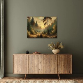 Obraz - Słońce świecące przez las (70x50 cm)