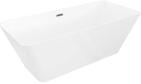 Mexen Velo Slim wanna wolnostojąca 170 x 75 cm, biała, przelew gun gray szczotkowany - 52811707500-66