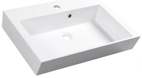 Sapho - Umywalka nablatowa ORINOKO 60x45 cm marmur/biały