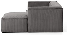 Szary sztruksowy narożnik (prawostronny) Blok – Kave Home