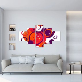 Obraz - Motyw z kółkami w ciepłych kolorach (125x70 cm)