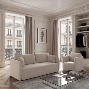 Beżowa aksamitna rozkładana sofa 220 cm Chaum – Rodier