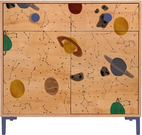 Komoda 2 drzwi 2 szuflady kolor dąb wzór kosmos