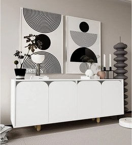 Komoda – 180 cm – Biała – Płyta wiórowa