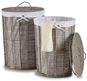 Kosze wiklinowe z materiałową wyściółką RUSTIC, 2 sztuki
