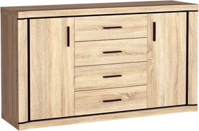 Komoda MALAGA 157 cm do Salonu Sypialni Dąb sonoma