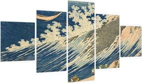 Obraz - Katsushika Hokusai, Fishing Boats at Choshi in Shimosa (Soshu Choshi) , reprodukcje (125x70 cm)