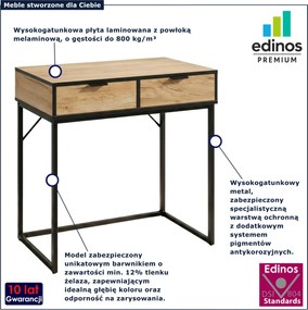 Konsola do przedpokoju z szufladami dąb craft + czarny P1-M80