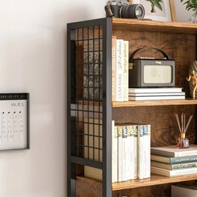 Szafka w stylu industrialnym – 74 x 30 x 155 cm, 5 półek, MDF i metal, styl loftowy, kompaktowa i solidna konstrukcja