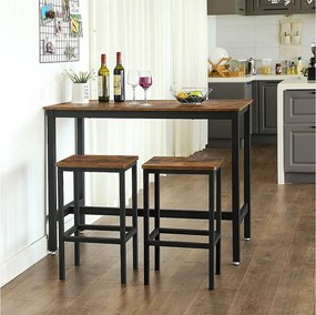 Zestaw stołu barowego 120x60x90 cm, rustykalny brąz, Alinru