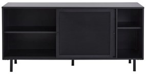 Czarna metalowa komoda z drzwiami przesuwnymi 160x75x46 cm Veep – Unique Furniture