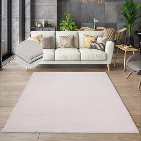 Dywan sztucznego futra miękki zmywalny  - Beige - 140 x 200 cm - COSY