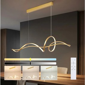 Brilagi - LED ściemnialny żyrandol wiszący na lince SIGNATURE LED/55W/230V 120x23 cm złoty + pilot