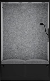 Szafa akustyczna do biura i szkoły Sally MentalBox, 115 x 40 x 185 cm, czarny/szary