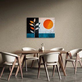 Obraz na szkle - Abstrakcja rośliny i słońca (70x50 cm)