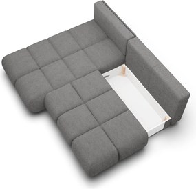 Masseno Narożnik CORSO z funkcją spania i pojemnikiem na pościel Narozniki L, Rozkładana sofa - Szary, NOW OR NEVER 92