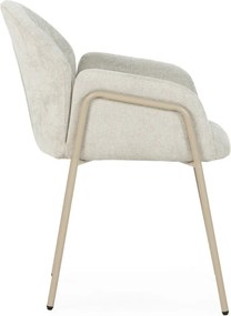 Beżowe tapicerowane fotele jadalniane zestaw 2 szt. Aslin – MOME