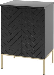 Szafka pod umywalkę nablatową Aspen 09, czarny/złoty, 60 cm - zestaw 1