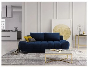 Granatowa 3-osobowa sofa rozkładana z aksamitnym obiciem Windsor &amp; Co Sofas Cirrus