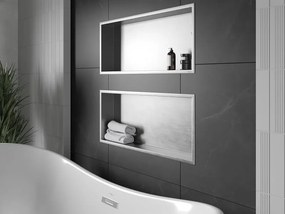 Mexen X-Wall-R półka wnękowa z kołnierzem 75 x 30 cm, inox - 1910753010