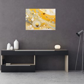 Obraz na szkle - Abstrakcyjne tło ze złotą dekoracją (70x50 cm)