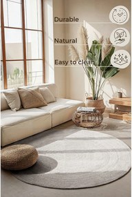 Biały okrągły dywan z juty dwustronny/tkany ręcznie ø 140 cm Braided – Hanse Home