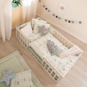 Jasnozielona bawełniana pościel dziecięca do łóżeczka 100x135 cm Woodland Buddies – Roba
