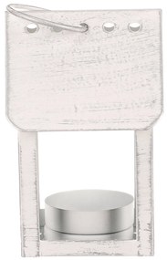 Metalowa latarnia Ptasia budka, biała, 11 cm