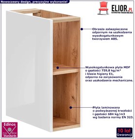 Szafka łazienkowa z odkrytymi półkami - Lunios 8X Biały połysk