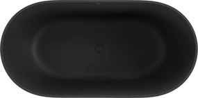Mexen Rimini wanna wolnostojąca z konglomeratu 150 x 75 cm, czarna mat - 57241507570