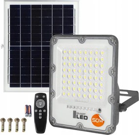 Regulowany solarny reflektor LED/50W/3,2V 5000K 6000 mAh IP65 czarny + pilot
