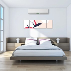 Obraz - Różowa abstrakcja kwiatowa N⁰1 (170x50 cm)