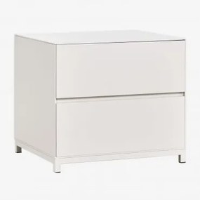 Prostokątny Stolik Nocny 50x45 Cm Z Mdf Kivora Gardenia Biel - Sklum