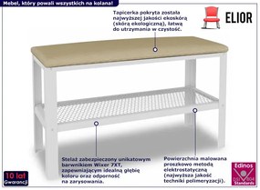 Nowoczesne siedzisko z metalowym stelażem biały + jasny beż - Sagal 5X