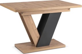 Stół Prostokątny Rozkładany CLARK 120-160 cm Dąb Artisan/Czarny Loft