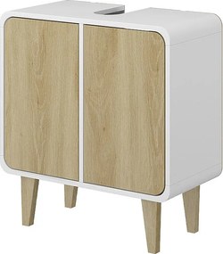 Szafka wisząca pod umywalkę biały/dąb 60x30x61 arla