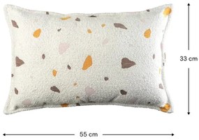 Kremowa poduszka na sofę dziecięcą z materiału bouclé/z tkaniny szenilowej Terrazzo Bolster – Wigiwama