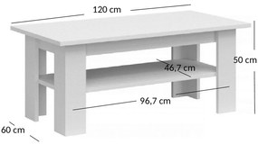Ława do Salonu MIST 120 cm Biały połysk Nowoczesna