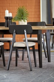 Zestaw Stołowy Stół Rozkładany EDMONDO oraz 8 Krzeseł Drewnianych HYLO beż