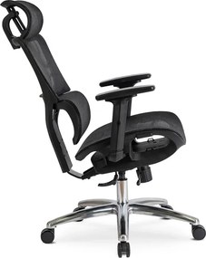 Fotel Biurowy Ergonomiczny Obrotowy ROYAL Czarny Nowoczesny