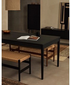 Czarna szafka pod TV w dekorze dębu 200x57x35 cm Lenon – Kave Home