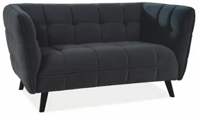 Sofa CASTELLO VELVET 2 czarna SIGNAL