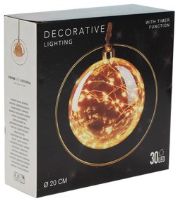 Szklana dekoracja świetlna LED z timerem, Ø 15 cm