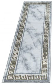 Dywan ekskluzywny Naxos ornament szaro-złoty 80 cm x 250 cm