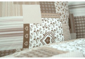 Stanex Pościel z kory patchwork beżowy, 140 x 220 cm, 70 x 90 cm