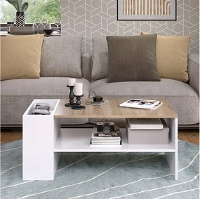 Stolik kawowy biały/sonoma 100x55x42 wido