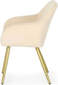 Zestaw 2 beżowych krzeseł pikowanych glamour - Cormelis 5X